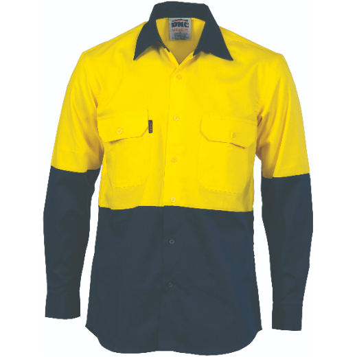 Picture of DNC Cool Breeze Cotton Drill Vented Shirt Long Sleeve 2 Tone