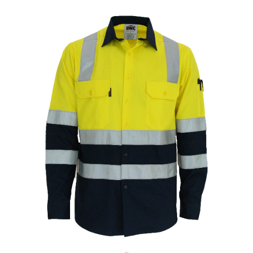 Picture of DNC Light Weight Cotton Drill Bio Motion Shirt Long Sleeve X Reflective Tape