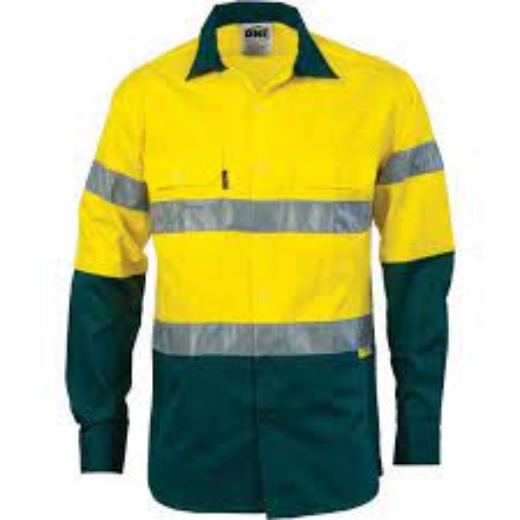 Picture of DNC Cotton Drill Shirt Lightweight Vents Underarms Long Sleeve RT1 Reflective Tape