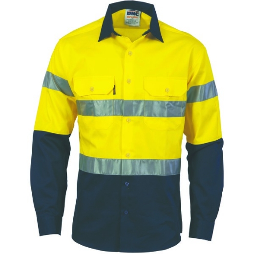Picture of DNC Cotton Drill Shirt Lightweight Vents Underarms Long Sleeve RT1 Reflective Tape