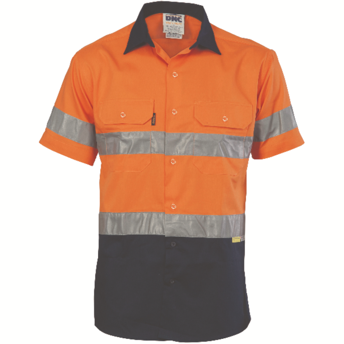 Picture of DNC Lightweight Cotton Drill Cool-Breeze Shirt Short Sleeve RT1 Reflective Tape 2 Tone