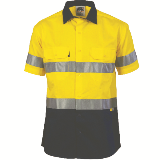 Picture of DNC Lightweight Cotton Drill Cool-Breeze Shirt Short Sleeve RT1 Reflective Tape 2 Tone