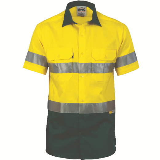 Picture of DNC Lightweight Cotton Drill Cool-Breeze Shirt Short Sleeve RT1 Reflective Tape 2 Tone