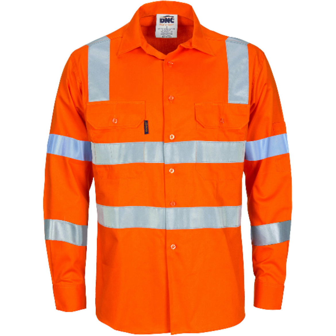 Picture of DNC Cotton Drill Shirt Leightweight Long Sleeve Reflective Tape (Vic Rail Compliant)