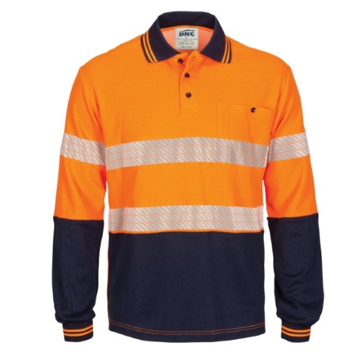 Picture of DNC Cotton Back Polo Shirt Long Sleeve with Segmented Reflective Tape