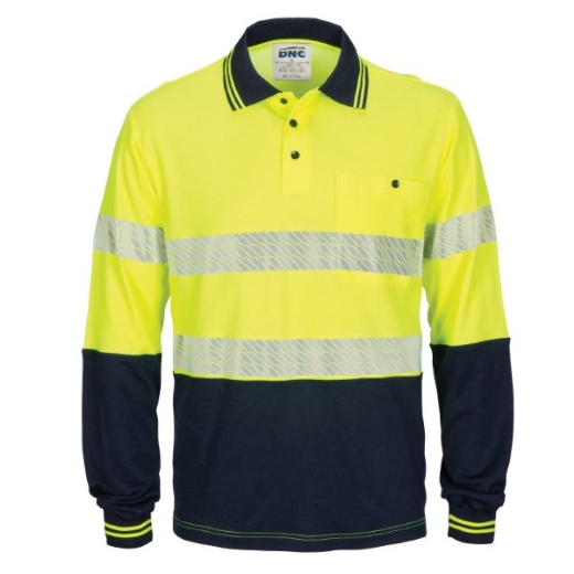 Picture of DNC Cotton Back Polo Shirt Long Sleeve with Segmented Reflective Tape
