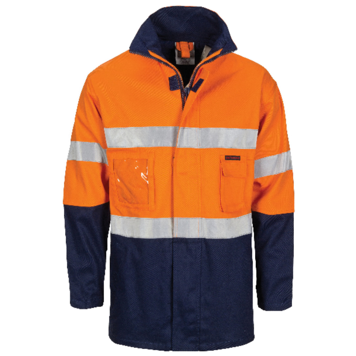 Picture of DNC Hi Vis Cotton Drill 2 in 1 Jacket Heavyweight with Reflective Tape 2 Tone
