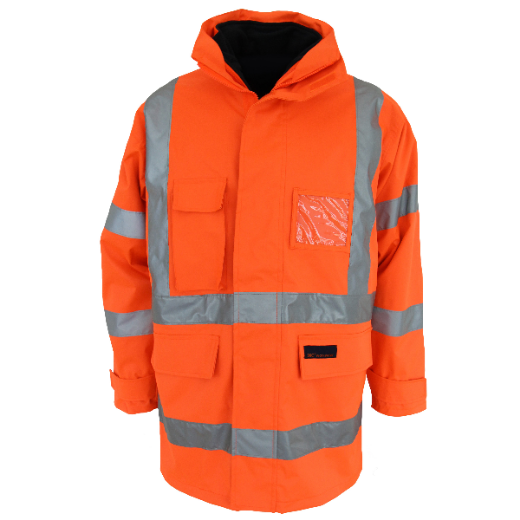 Picture of DNC Hi Vis 6 In 1 Breathable Rain Jacket Biomotion H Pattern Reflective Tape