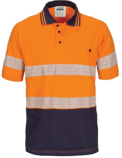 Picture of DNC Cotton Jersey Polo Shirt Long Sleeve with Segmented Reflective Tape