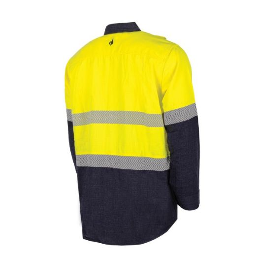 Picture of BOOL Parvotex® Inherent Fire Retardant Two Tone L/S Shirt with FR Segmented Tape, Nylon Stud Closure. Rated to PPE 1 - 5.9 cal/cm2