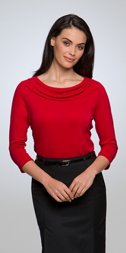 Picture of City Collection Ladies Eva Cowl Neck 3/4 Sleeve Top