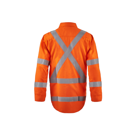 Picture of Flame Buster ARC Flash Shirt Closed Front with X Pattern Reflective Tape HRC 2 ATPV 9cal/cm2