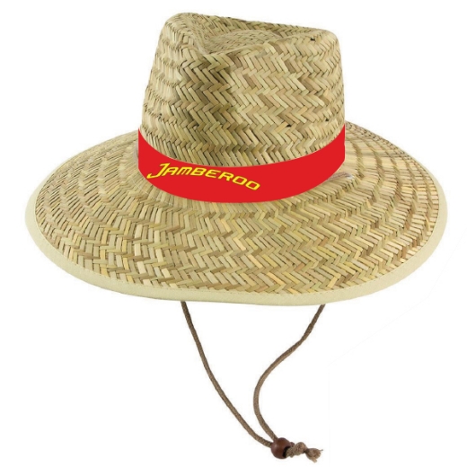 Picture of Tough Straw Hat with Hat Band & Jamberoo Logo Supacolour Print