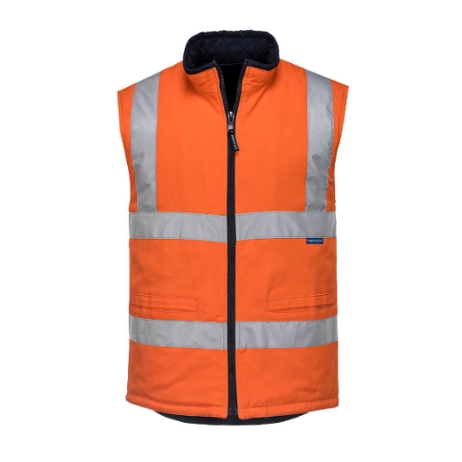 Picture of Prime Mover Hi Vis 100% Cotton Reversible Vest with Light Cotton Lining