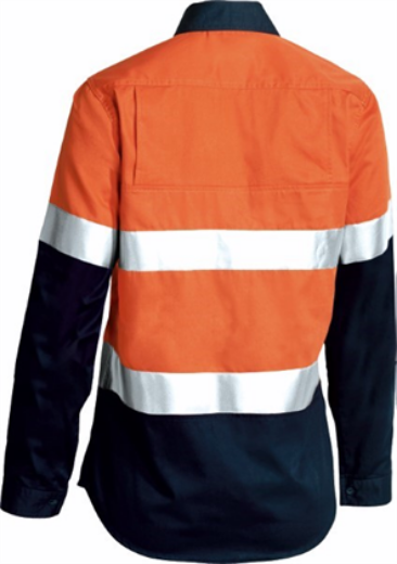 Picture of Bisley Ladies Cool Lightweight Shirt Long Sleeve 2 Hoop Reflective Tape