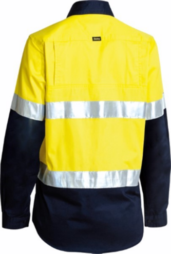 Picture of Bisley Ladies Cool Lightweight Shirt Long Sleeve 2 Hoop Reflective Tape
