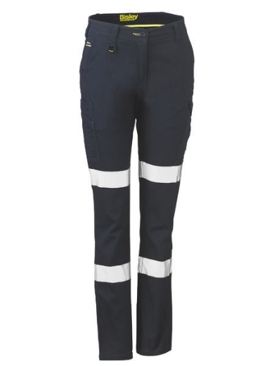 Picture of Bisley Ladies Cotton Cargo Pants with Reflective Tape
