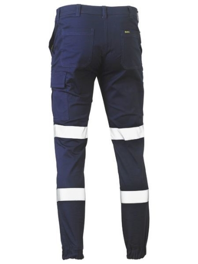Picture of Bisley Stretch Cotton Drill Cargo Cuffed Pants with Bio-motion Reflective Tape