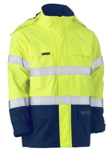 Picture of Bisley Anti Static Water Resistant Fire Protection Jacket with Reflective Tape HRC3