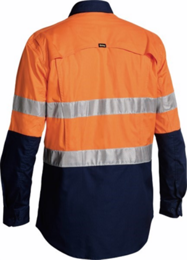 Picture of Bisley Mens X Airflow Long Sleeve Work Shirt 100% Cotton Ripstop with Perforated Reflective Tape