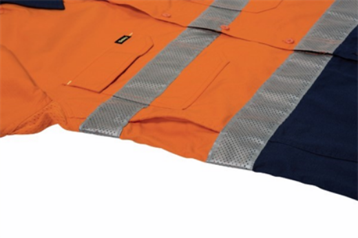 Picture of Bisley Mens X Airflow Long Sleeve Work Shirt 100% Cotton Ripstop with Perforated Reflective Tape