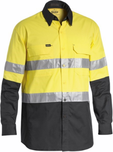 Picture of Bisley Mens X Airflow Long Sleeve Work Shirt 100% Cotton Ripstop with Perforated Reflective Tape