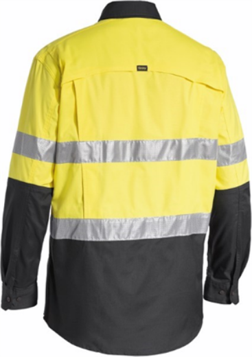 Picture of Bisley Mens X Airflow Long Sleeve Work Shirt 100% Cotton Ripstop with Perforated Reflective Tape