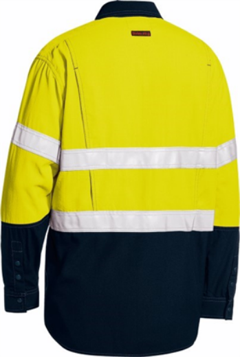 Picture of Bisley Flame Resistant Tencate Tecasafe Lightweight Vented Shirt Long Sleeve 2 Hoop Pattern Reflective 160gsm HRC 1 ATPV 5