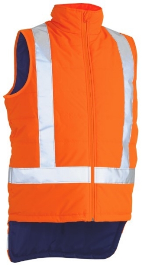 Picture of Bisley Hi Vis Puffer Vest - Showerproof with X Pattern Reflective Tape