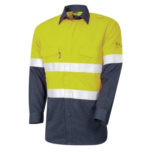 Picture of BOOL Parvotex® Inherent Fire Retardant L/S Shirt with Loxy® FR Reflective Tape, Nylon Stud Closure. Rated to PPE 2 - 8.6 cal/cm2