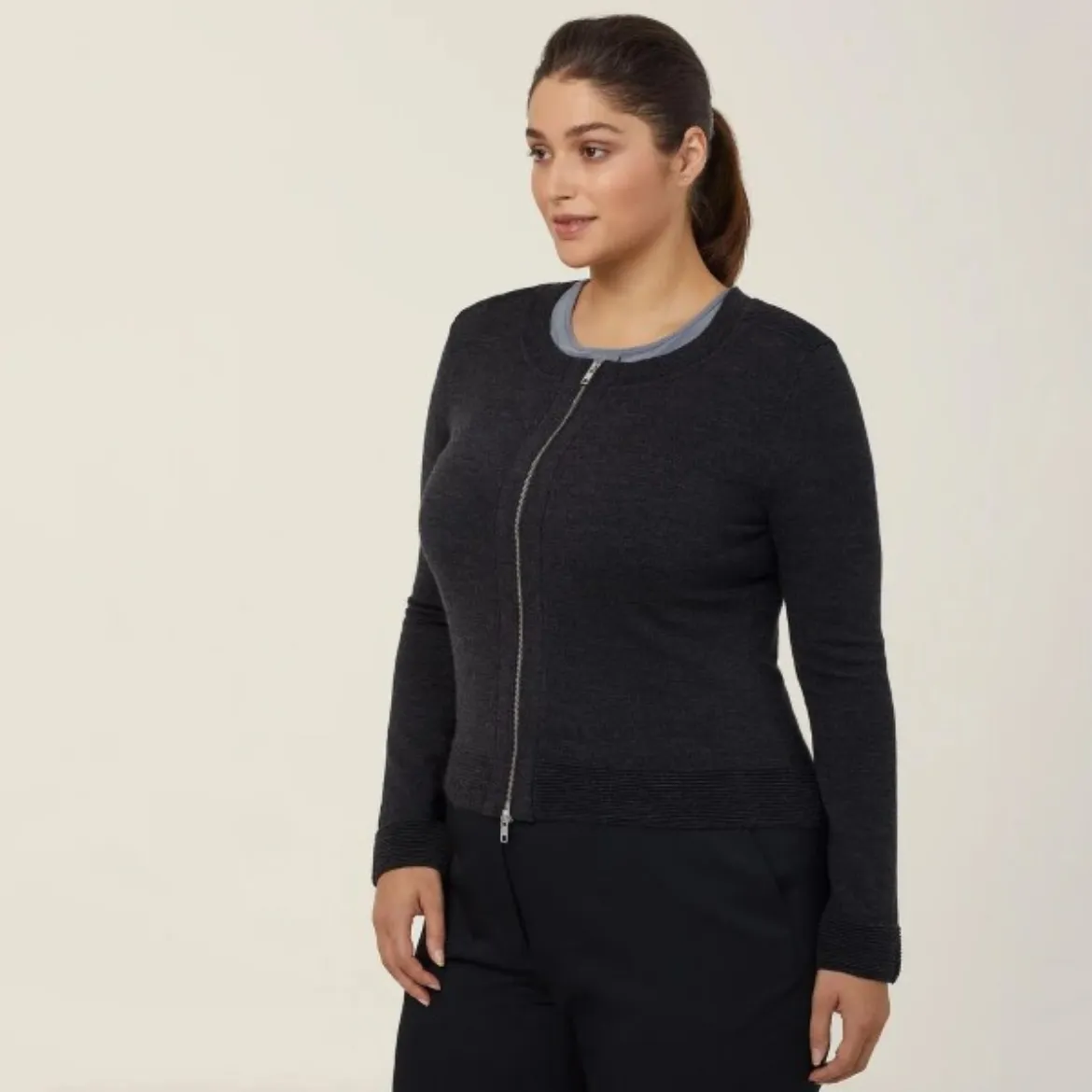 Picture of NNT Ladies Pure Wool Zip Front Cardigan