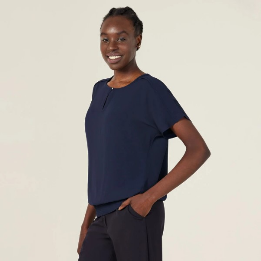 Picture of NNT Ladies Georgie Short Sleeve Rib Hem Top