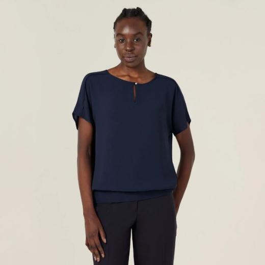 Picture of NNT Ladies Georgie Short Sleeve Rib Hem Top