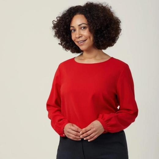 Picture of NNT Ladies Long Sleeve Heavy Georgette Blouse