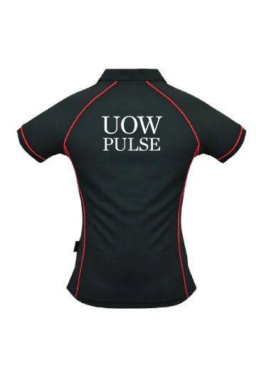 Picture of Aussie Pacific Ladies Endeavour Polo Shirt Black/Red