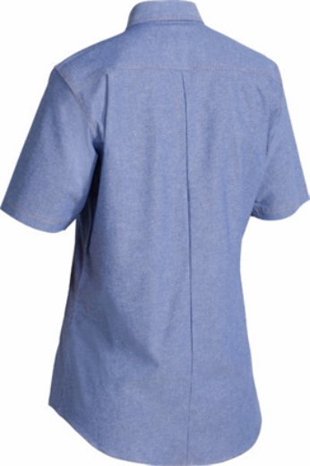 Picture of Bisley Ladies Chambray Shirt Short Sleeve 100% Cotton Blue