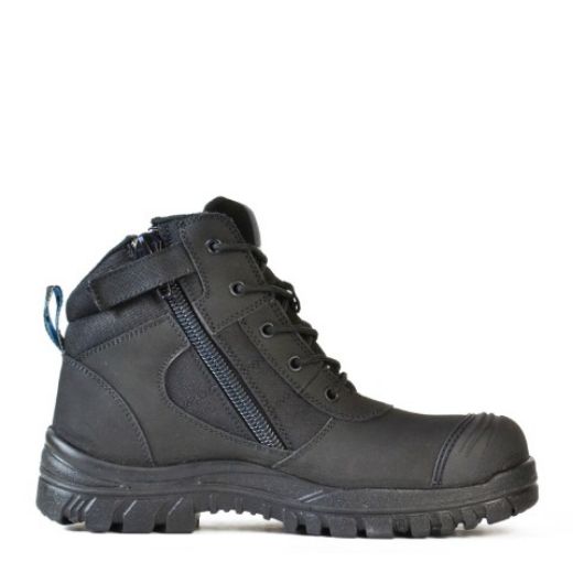 Picture of Bata Zippy Zip Side Lace Up Boot Black