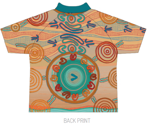 Picture of BGIS Mens Full Indigenous Design Sublimated Polo Shirts