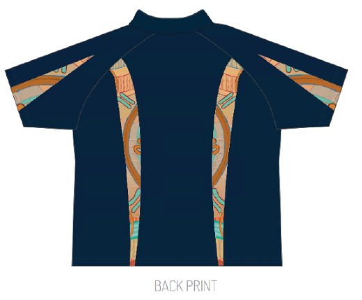 Picture of BGIS Ladies Navy Indigenous Design Sublimated Polo Shirts