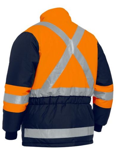 Picture of Bisley Hi Vis Freezer Jacket with X Pattern Reflective Tape