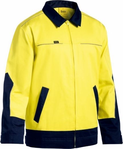 Picture of Bisley Hi Vis Cotton Drill Jacket Water Repellent