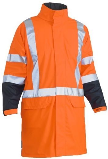 Picture of Bisley Stretch PU Rain Jacket with X Pattern Rail Reflective