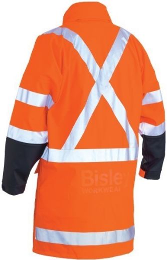 Picture of Bisley Stretch PU Rain Jacket with X Pattern Rail Reflective