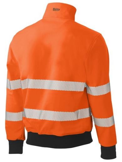 Picture of Bisley Hi Vis Soft Shell Bomber Jacket with Segmented Reflective Tape