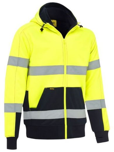 Picture of Bisley Hi Vis Fleece Hoodie with Reflective Tape & Sherpa Lining