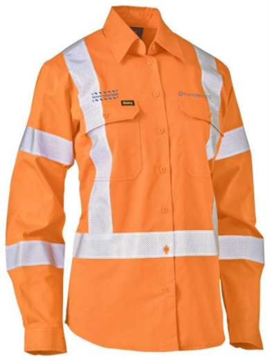 Picture of Bisley Ladies Lightweight Rail Drill Shirt with Reflective Tape