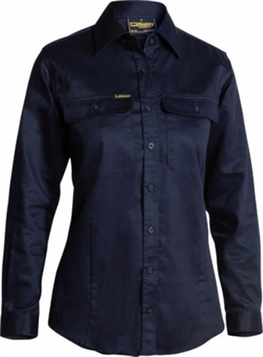 Picture of Bisley Ladies Cotton Drill Long Sleeve Work Shirt