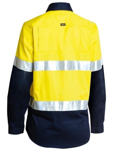 Picture of Bisley Ladies Cool Lightweight Shirt Long Sleeve 2 Hoop Reflective Tape
