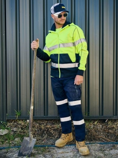 Picture of Bisley Taped Biomotion Stretch Cotton Drill Elastic Waist Cargo Work Pant Navy