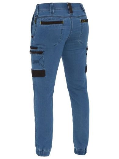 Picture of Bisley Flex & Move Stretch Cuffed Cargo Pants Denim